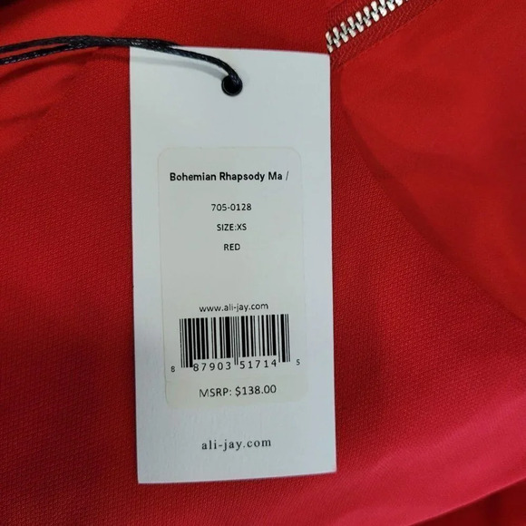 Ali & Jay Bohemian Rhapsody Maxi Dress in Red Cut Out Side Back Size XS NWT - Picture 7 of 12